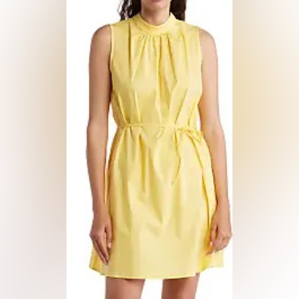 Donna Morgan Sleeveless Stretch Cotton Trapeze Dress Snapdragon yellow