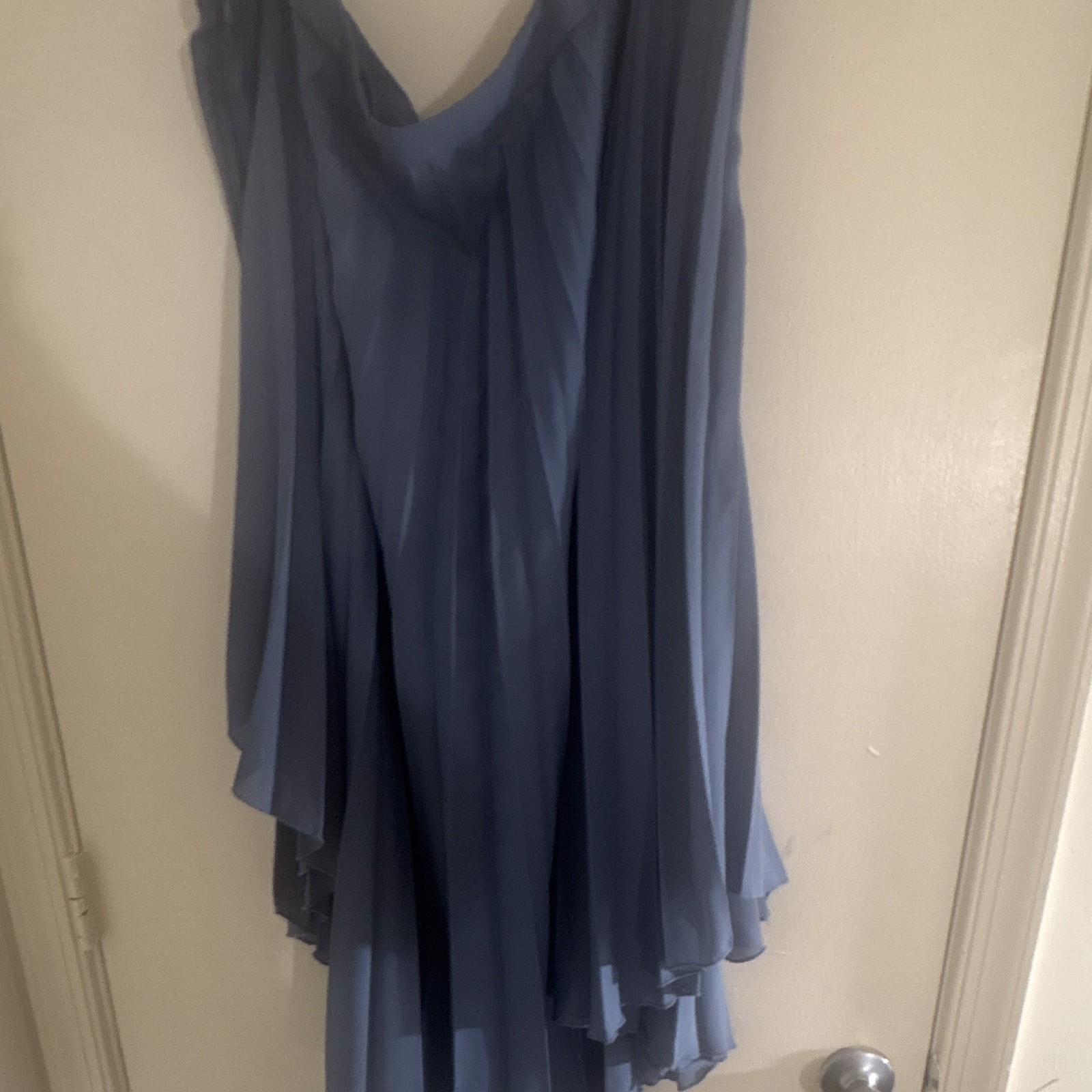 SOLD OUT ASOS Blue Cowl Neck Chiffon Pleated Layered Hi-Low Skirt Plus US 20