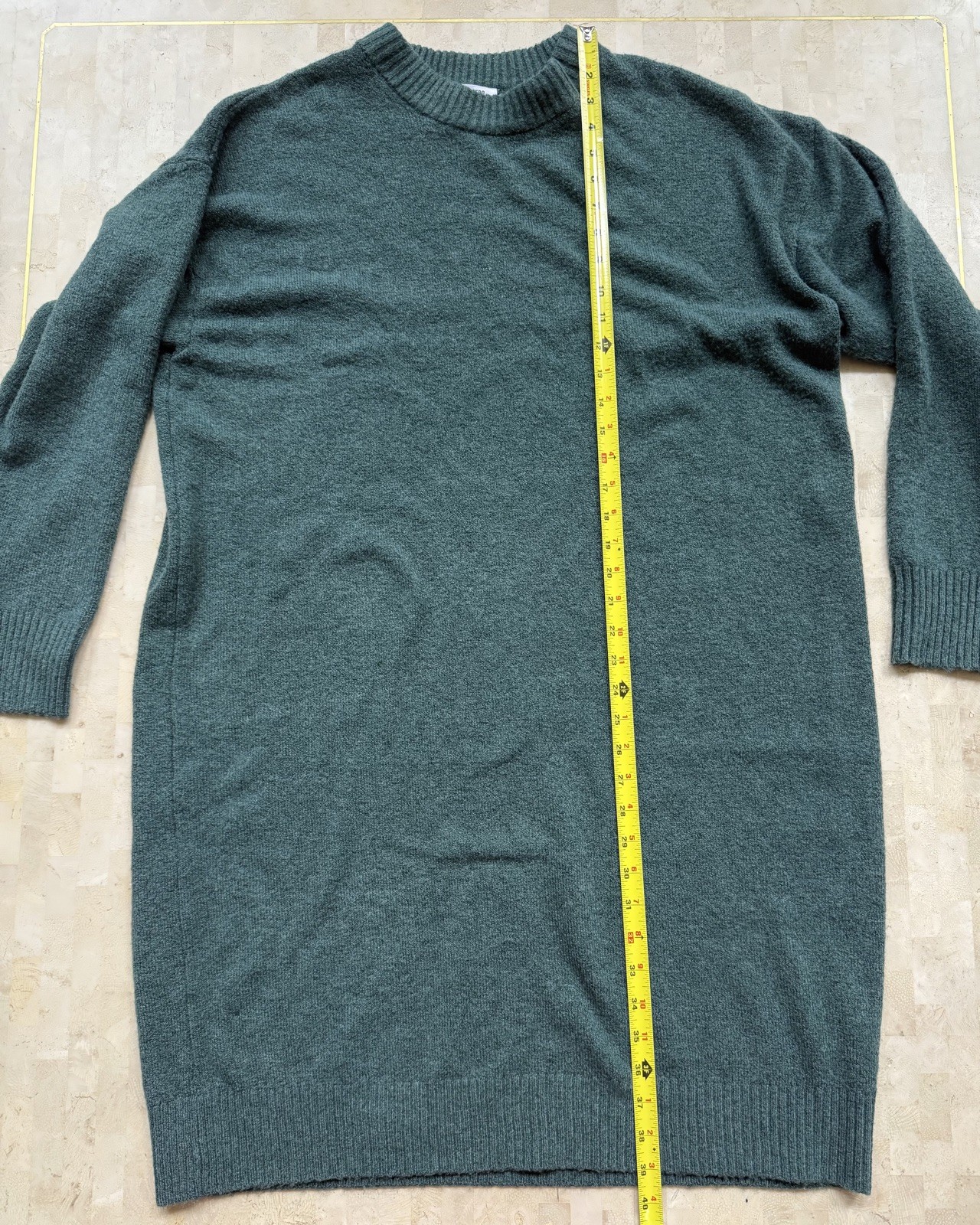 Oversized Sweater Dress By Double Zero Size L Green Cozy Fuzzy NWT $45