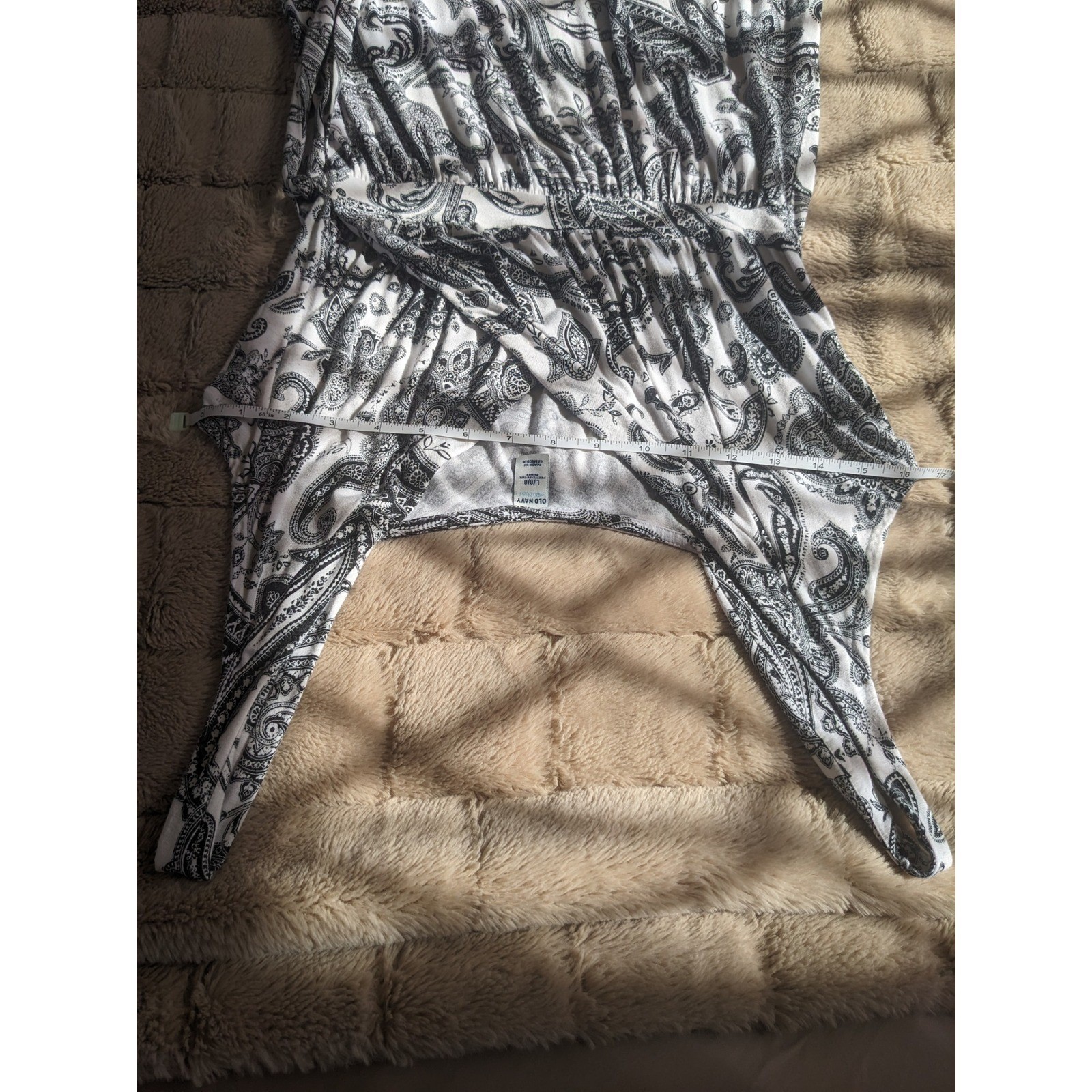 Old Navy Womens Black White Paisley Sleeveless Wrap Maxi Dress Large Petite