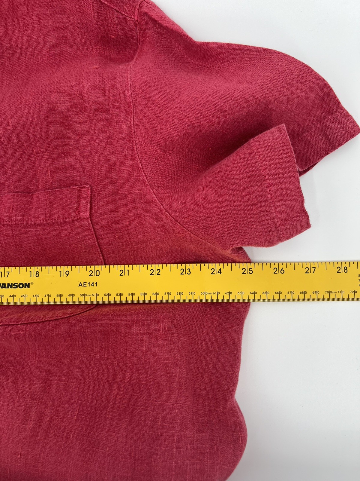 Sunbelt Red Raspberry Dress Womens -size XL 100% Linen Lagenlook Vintage
