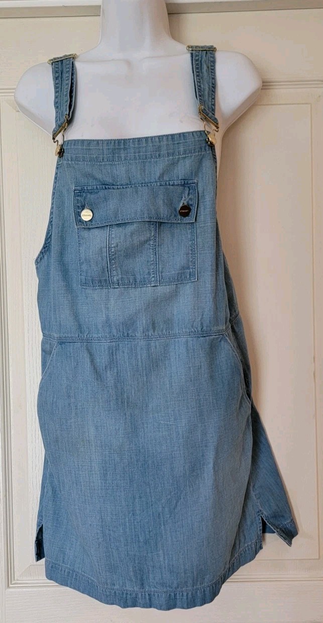 Frame Le apron Soft Denim Overall Skirt Dress Jumper – Small — SEE PICTURES