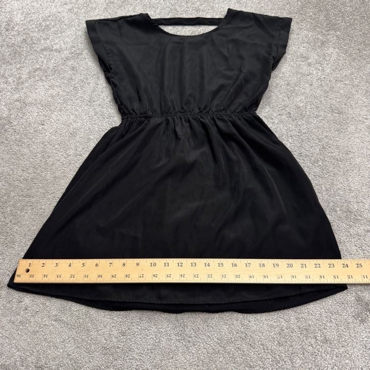 Pink Republic Cut Out A-Line Mini Dress Women Medium Black Elastic Waist Classic