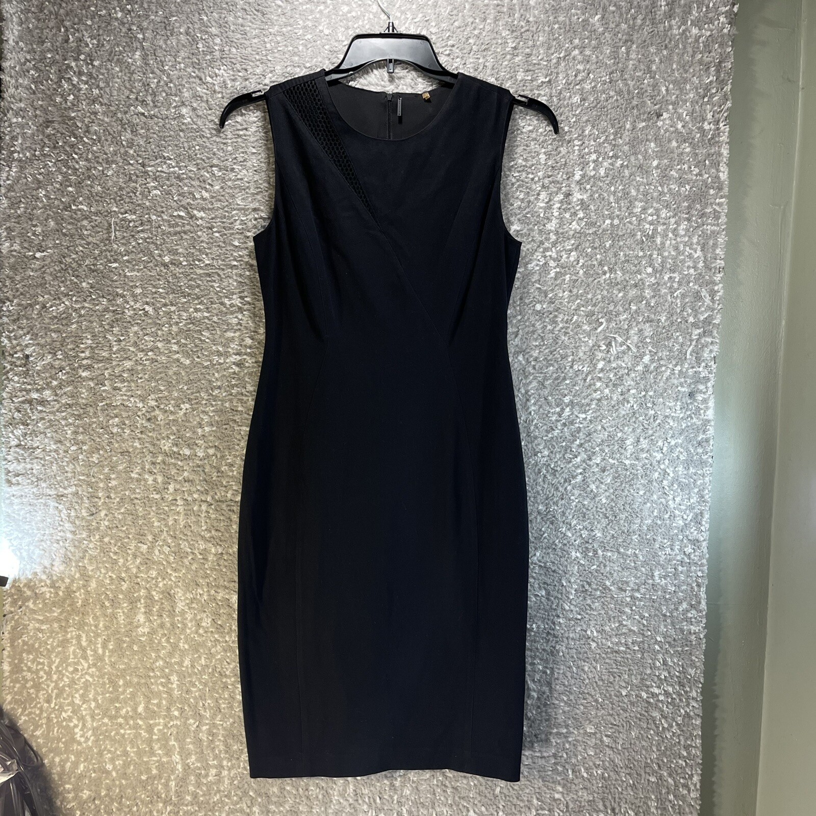 Elie Tahari Women’s Black Shift Pencil Dress Size 6 Cotton Rayon Blend Lined
