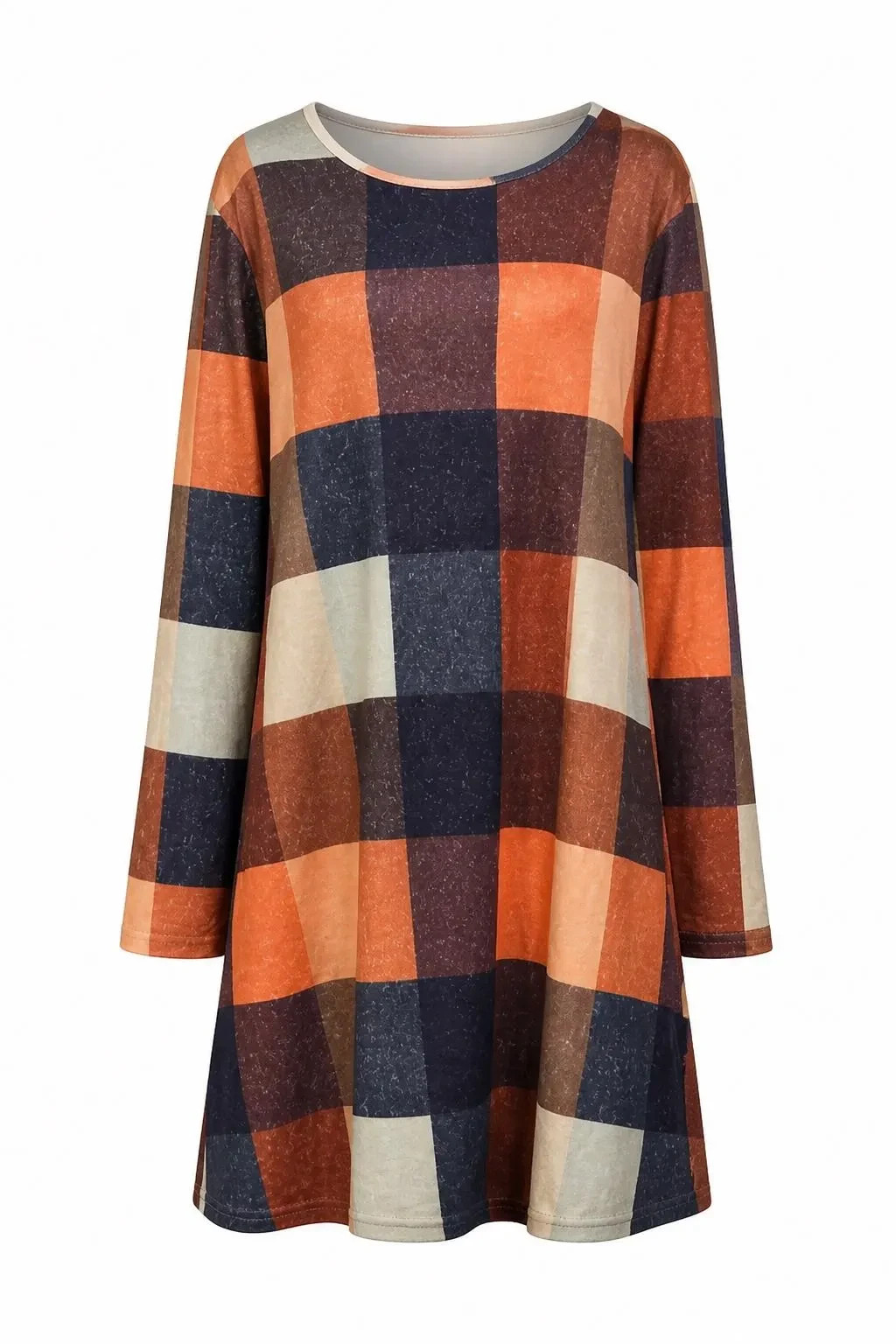 Multi-color Fall Winter Long Sleeve Sweater Dress