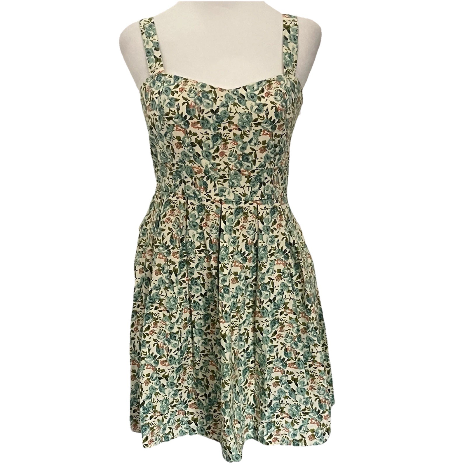 Papaya Sweetheart Pleated Strap Mini Slip Cami Dress 30” Y2K Coquette Babydoll