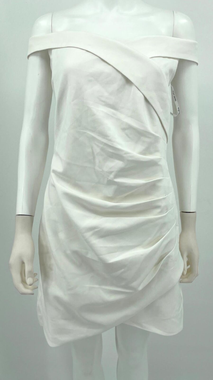 Lavish Alice Dress White Off the Shoulder Belted Cocktail Sz 12 NEW NWT N139