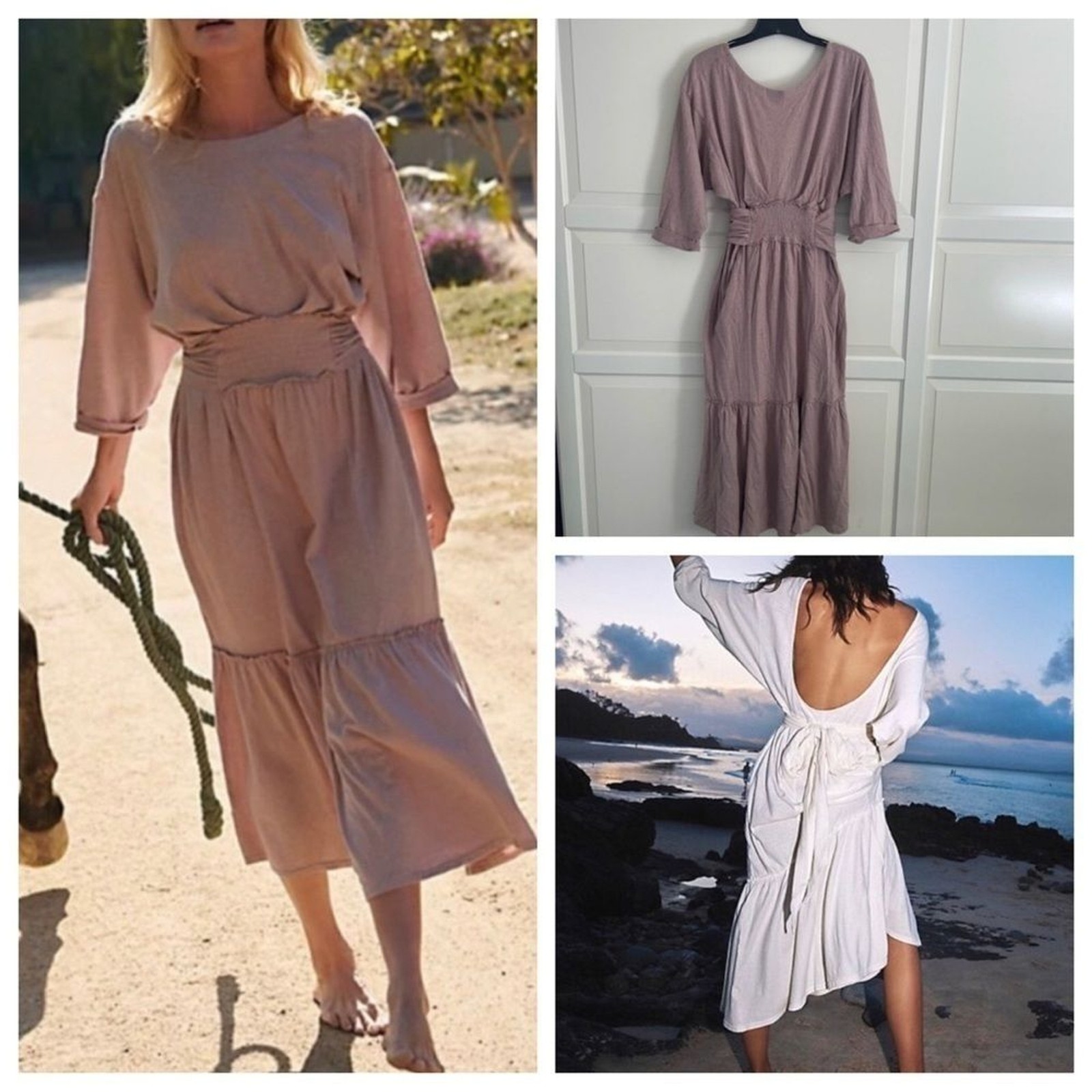 Free People Mauve Pink Midi Dress