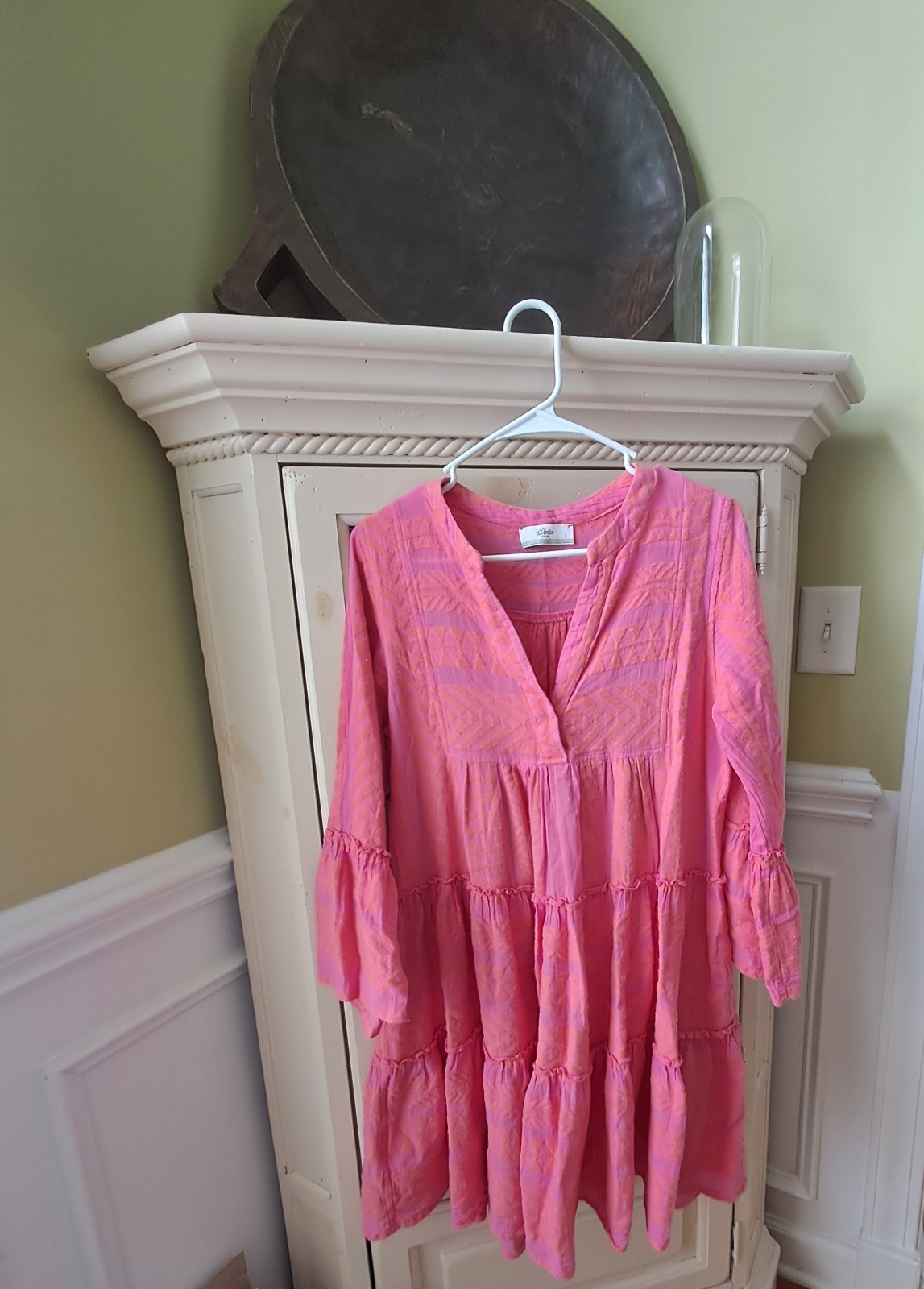 Devotion Twins Ella Dress Women’s Small Pink And Orange Oversized Embroidered