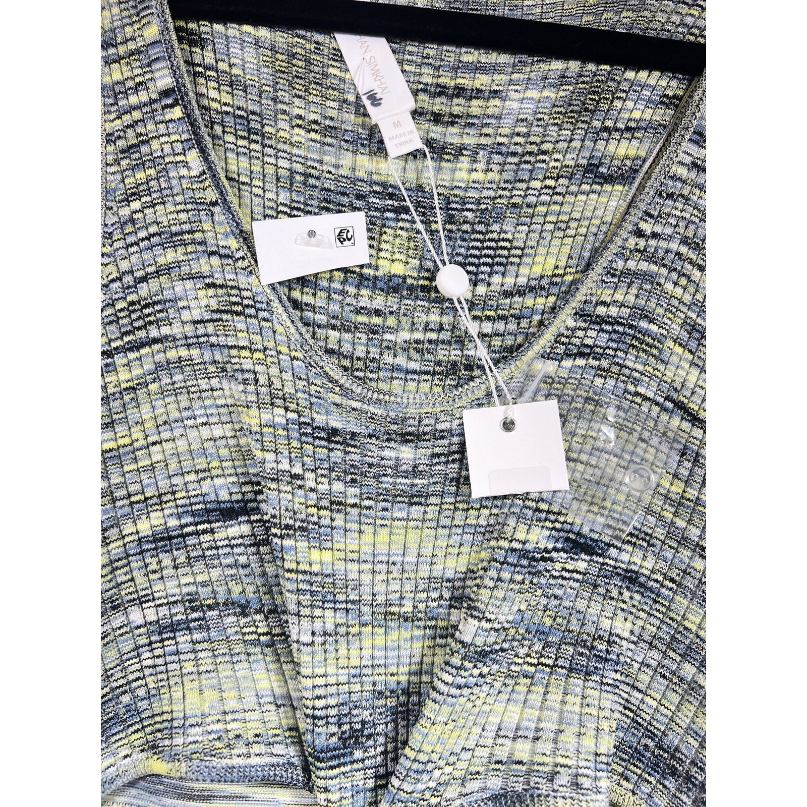 Jonathan Simkhai Colleen Midi Dress Medium Rib Knit Cut Out Basil Space