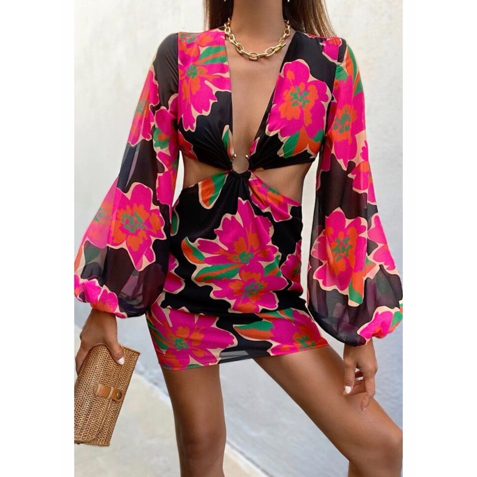 Runaway The Label Angel Floral Mini Dress Size Large