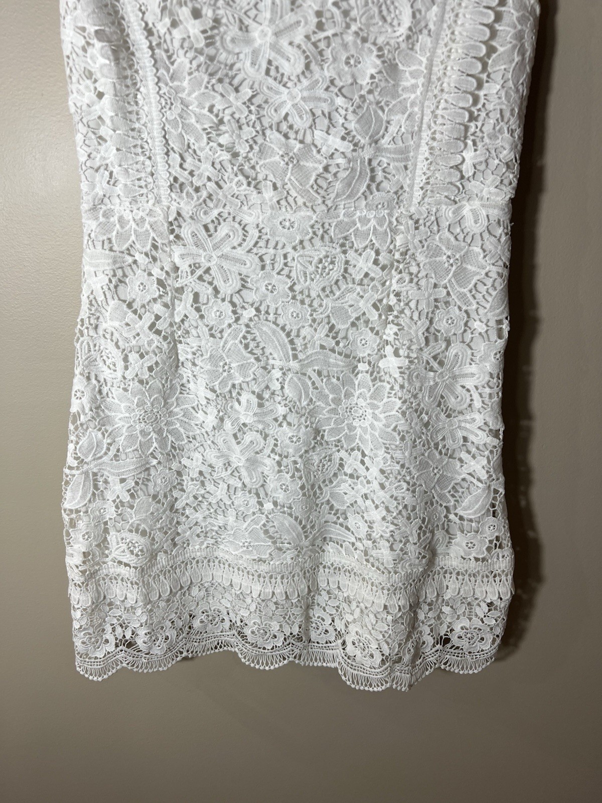 Alythea Dress Womens Medium Fairycore Crochet Blouson Bride After Party White