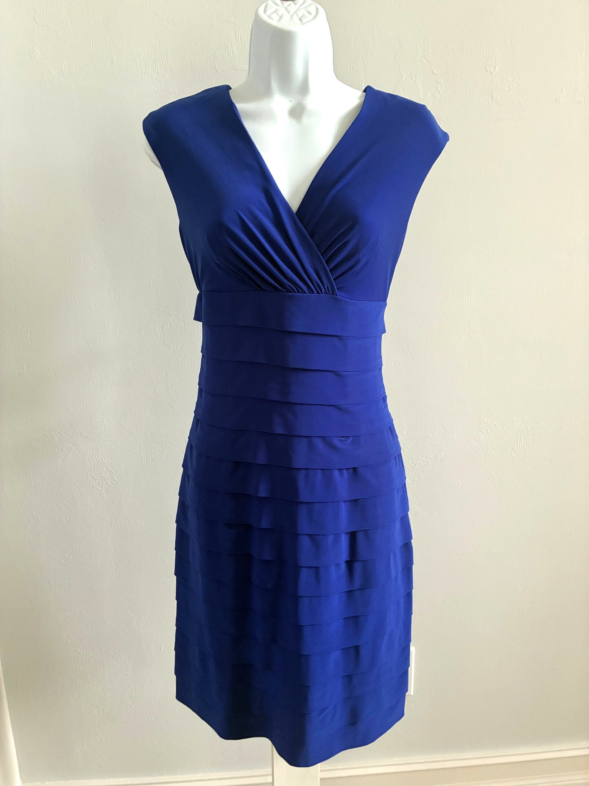 American Living Cobolt Blue V-Neck Tiered Dress -Size 2
