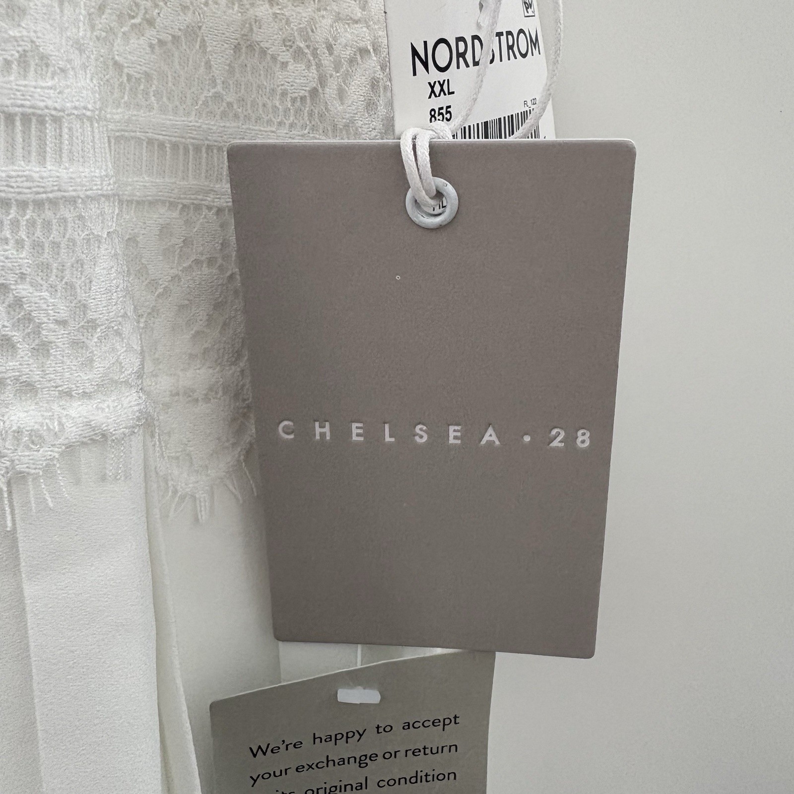 NWT Chelsea 28 Womens White Lace Pleated Tiered Maxi Dress Size XXL