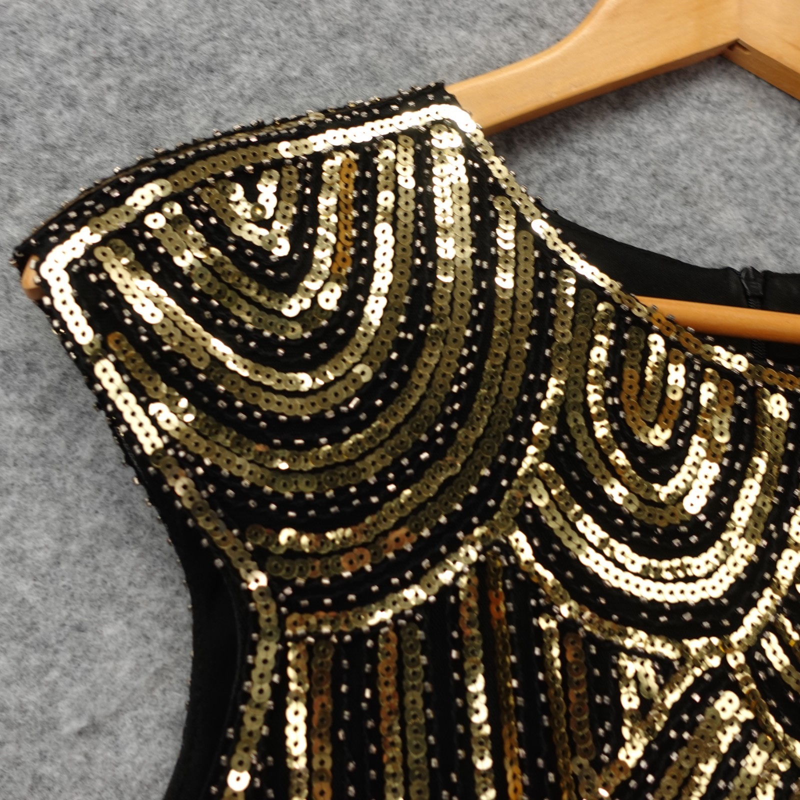 Sequin Beaded Flapper Dress Women S Gold 1920s Great Gatsby Evening Party Fringe