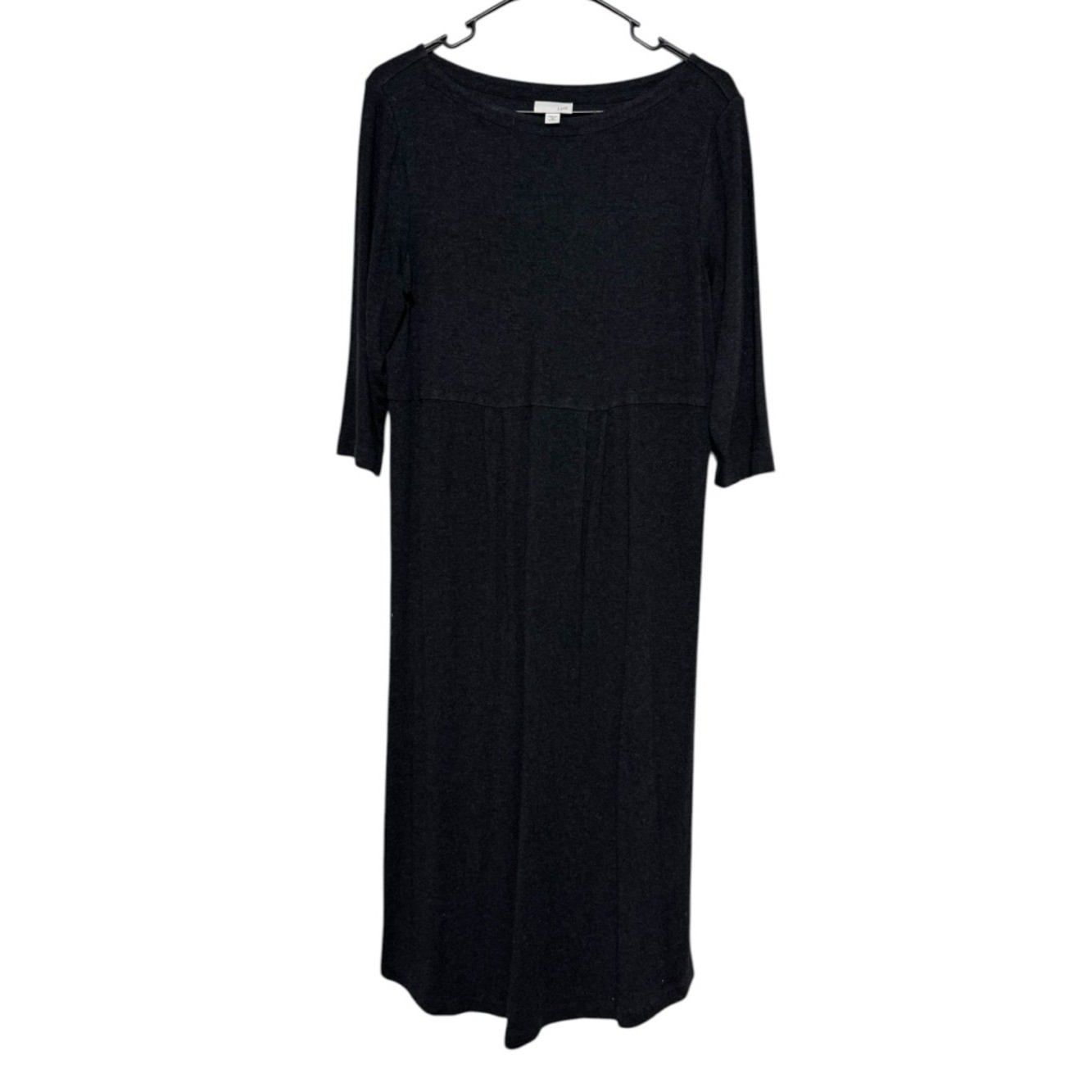 J Jill Wool Modal Modi Dress Size M Petite Charcoal Gray Knit Comfy Neitral
