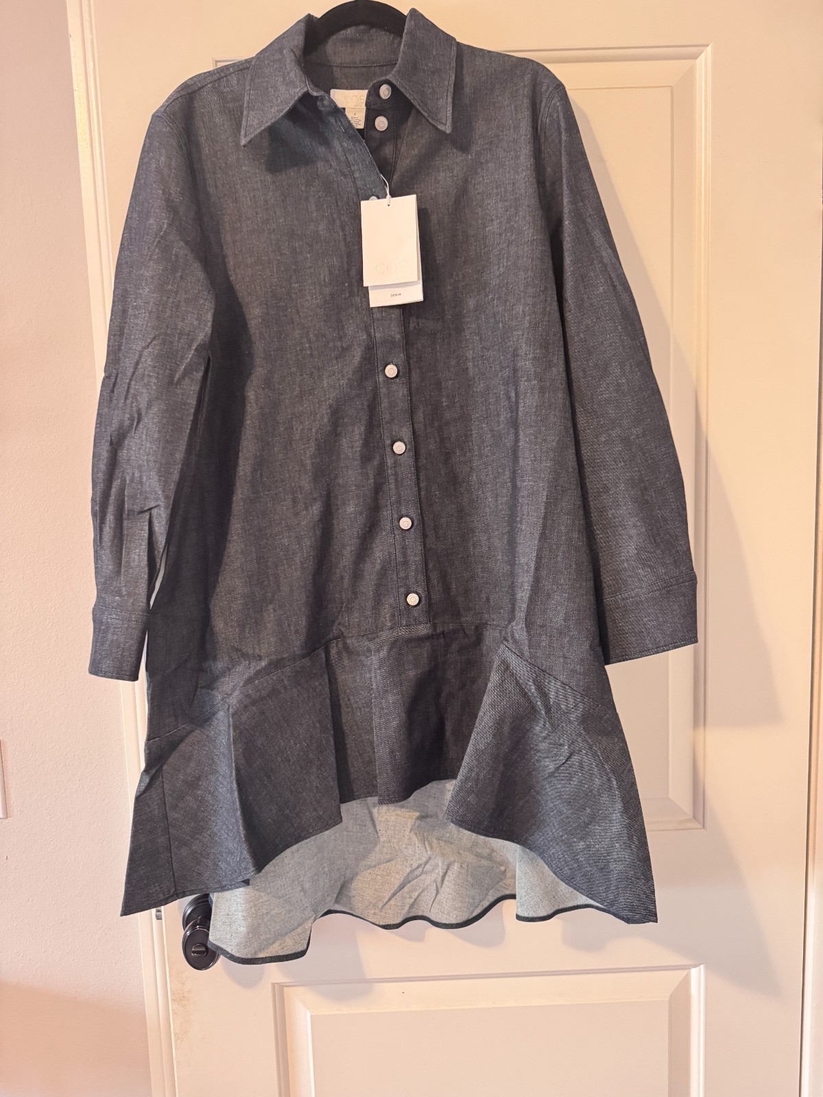 cos denim flared shirt dress – size 2 – new with tag