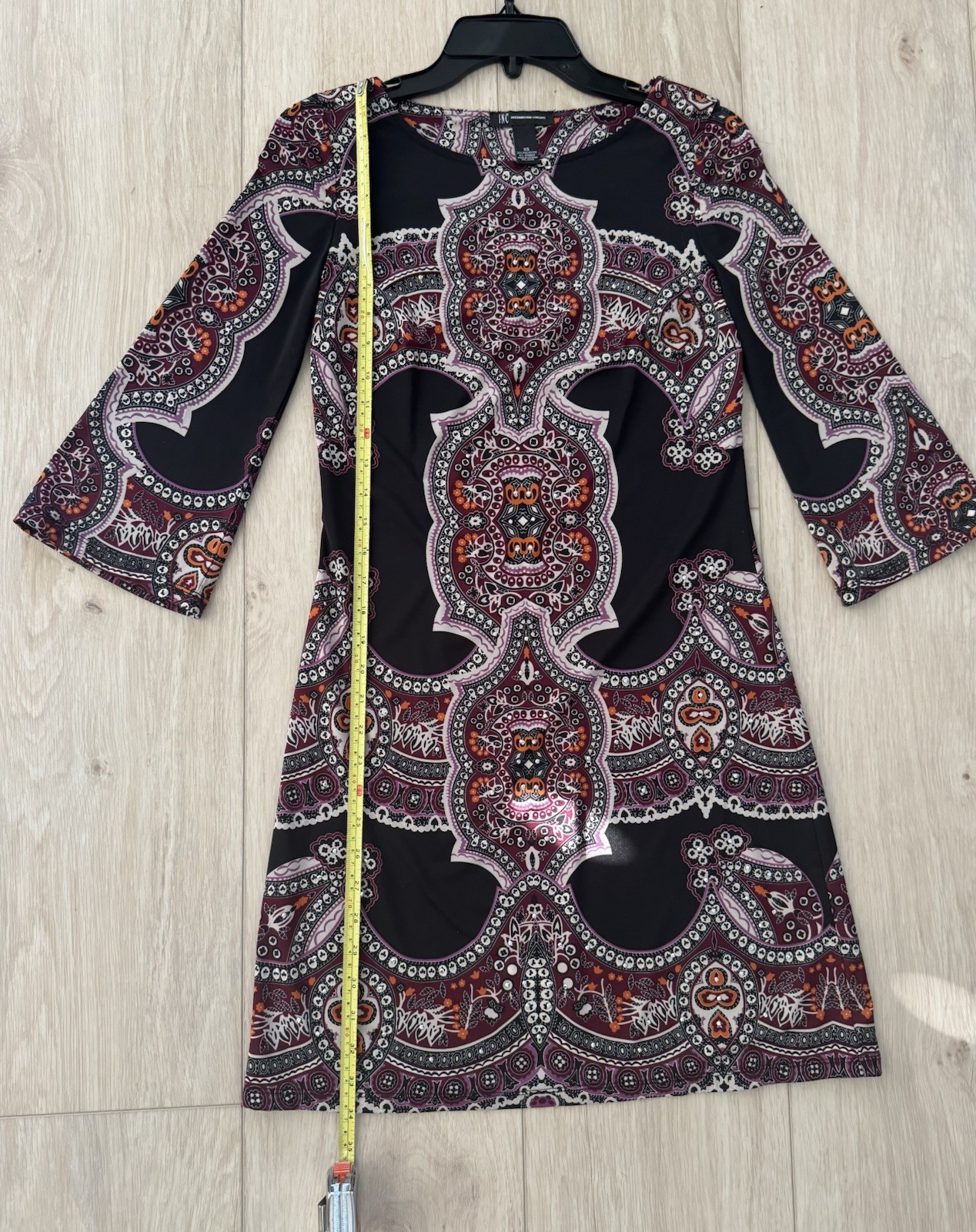 Beautiful XS INC International Concepts 3/4 Sleeve Dress Boho A-line fits a 2-4
