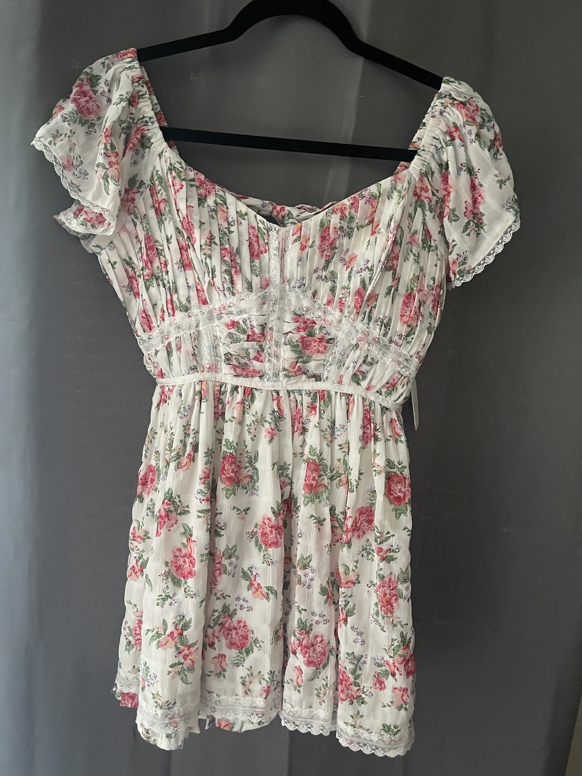 NWT ALTAR’D STATE BELLA FLORAL MINI DRESS XS IVORY PINK XSMALL