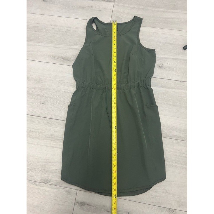 Tek Gear Athleisure Drawstring Tank Dress Sz M Olive Green Sporty Performance