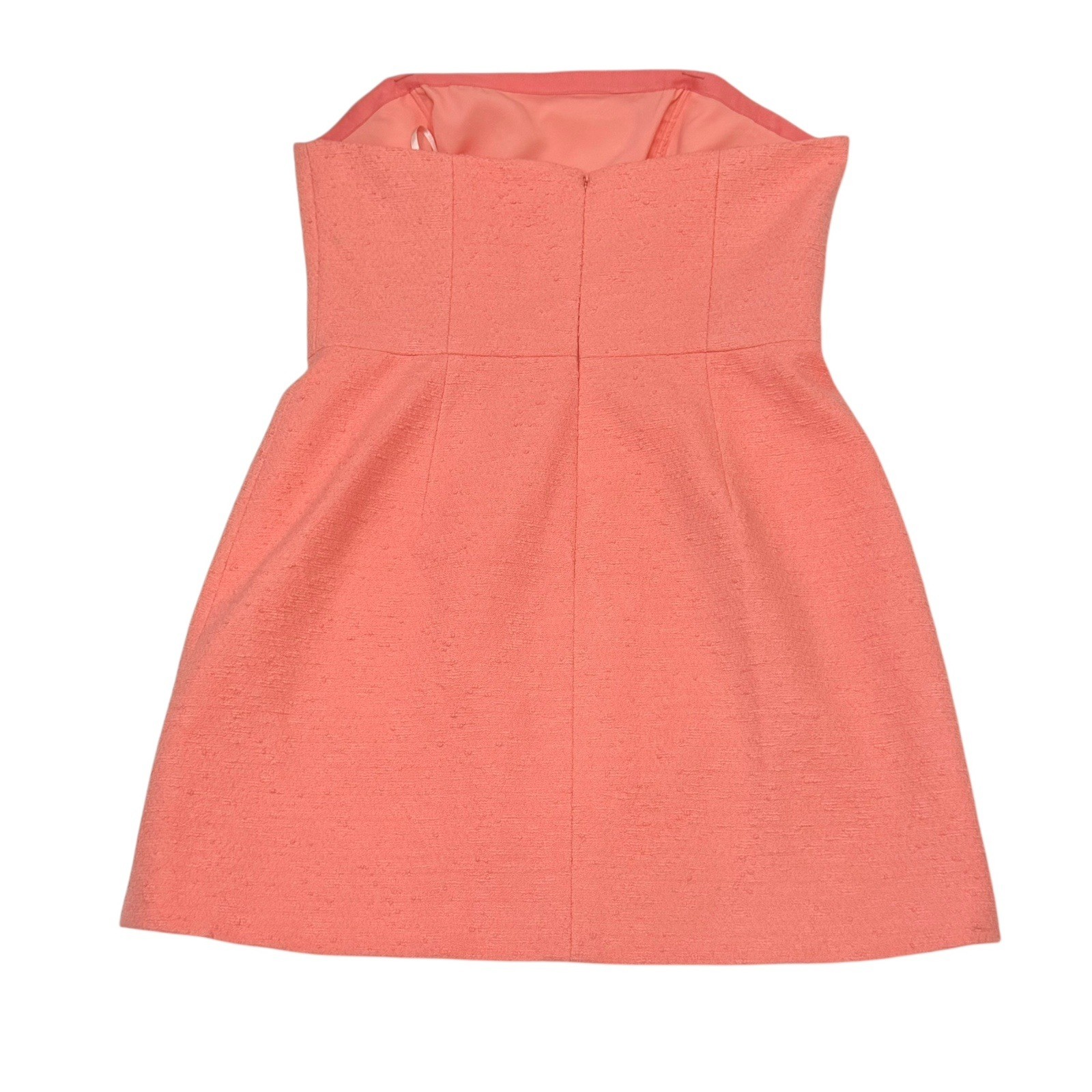 Carolina Herrera Embroidered Strapless Mini Dress Sunset Coral SZ 12 NWT $3490