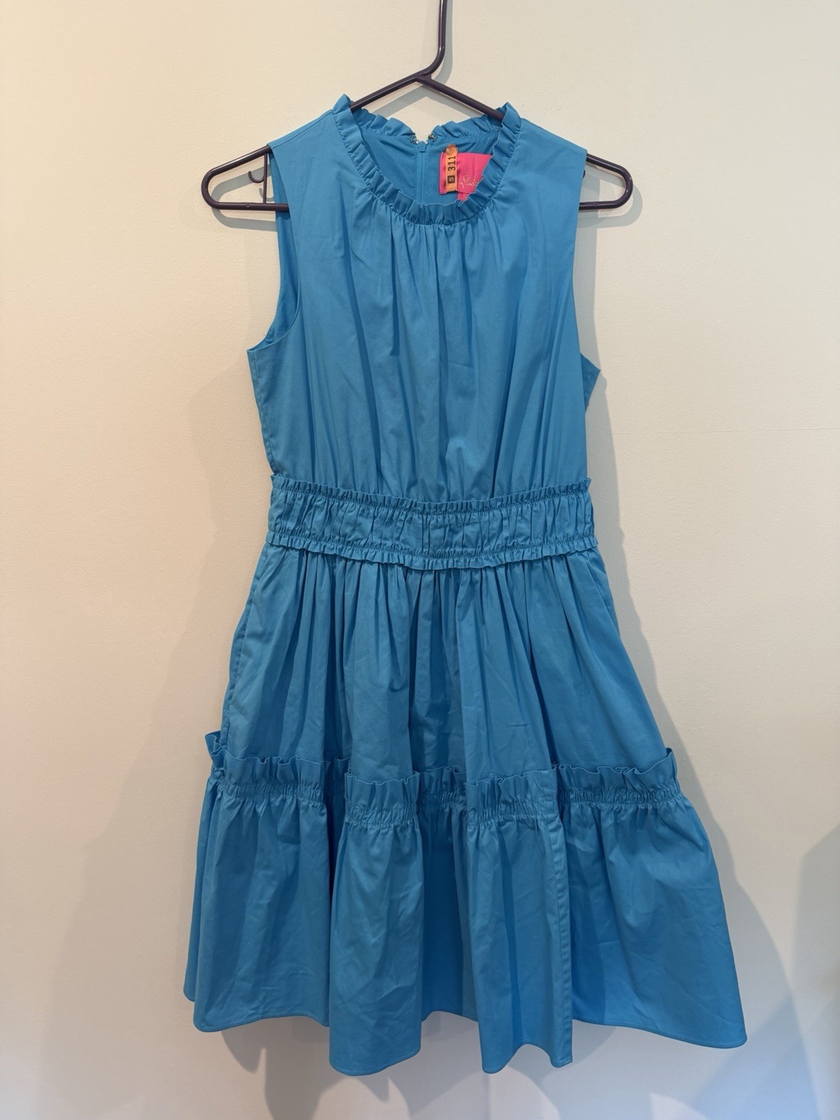 Lilly Pulitzer Elina Stretch Cotton Dress Cumulus Blue, Women’s Size 0