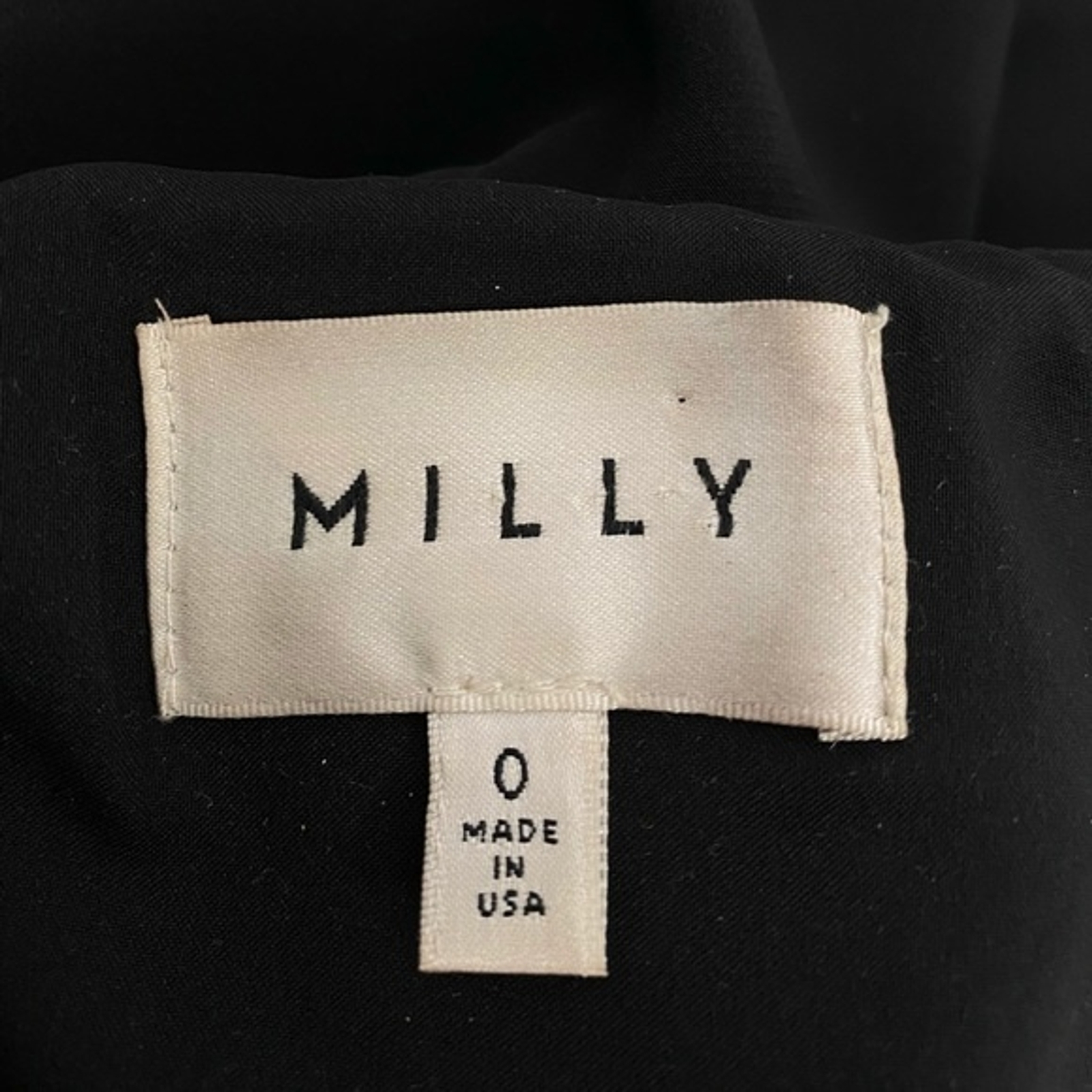 Milly Ruffle Spaghetti Strap Black Dress Stretch Cocktail Party Formal Size 0
