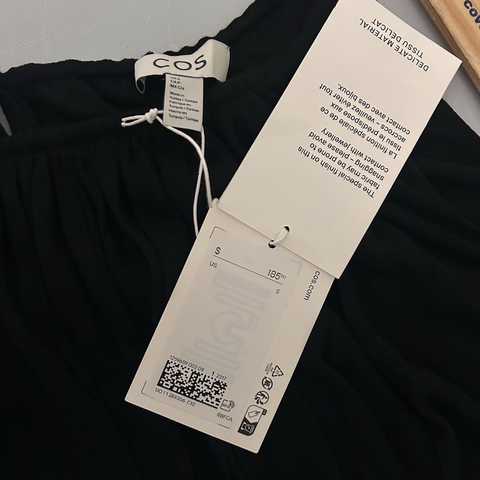COS Gathered Halter Neck Black Maxi Dress Black Size Small