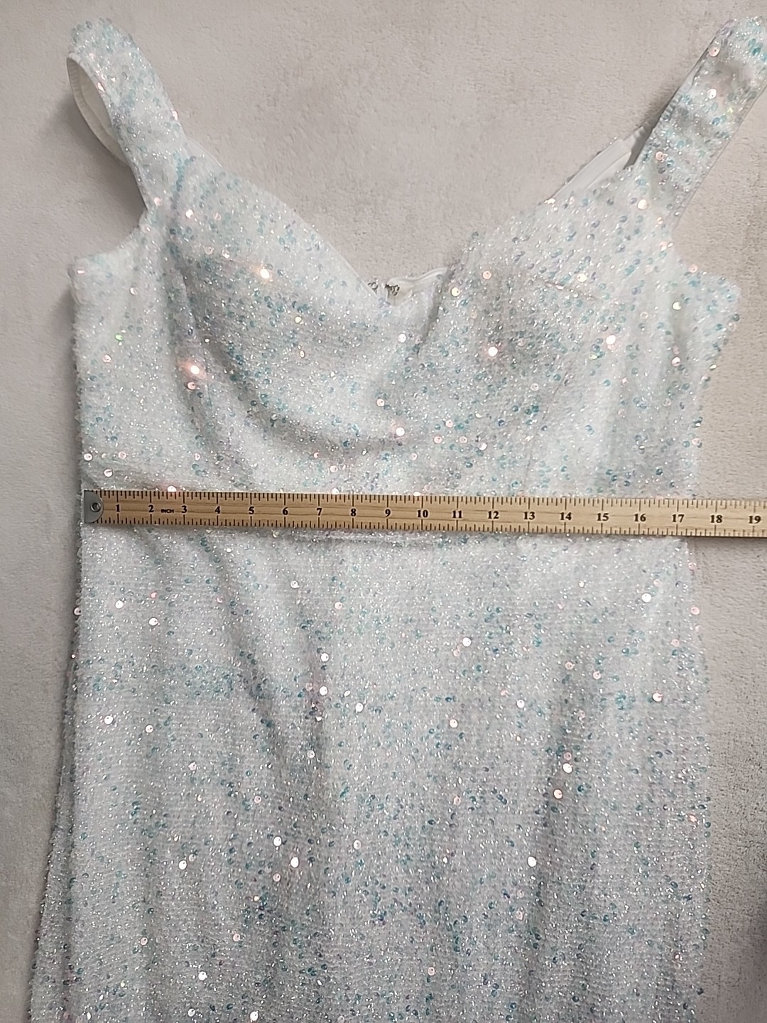 2x Sequin Long Iridescent Sleeves Sweatheart Neckline Prom Homecoming Dress