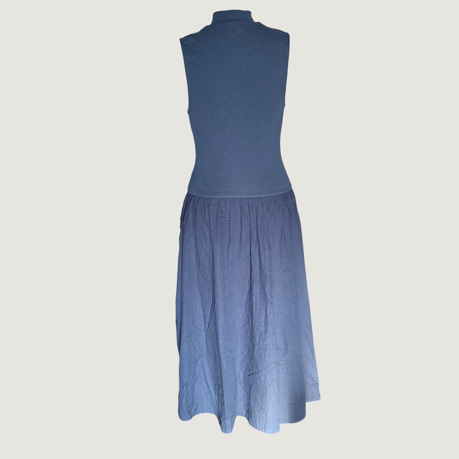 Free People Free-est Mock Neck Sleeveless Midi Dress Blue Pocket Large OB1536423