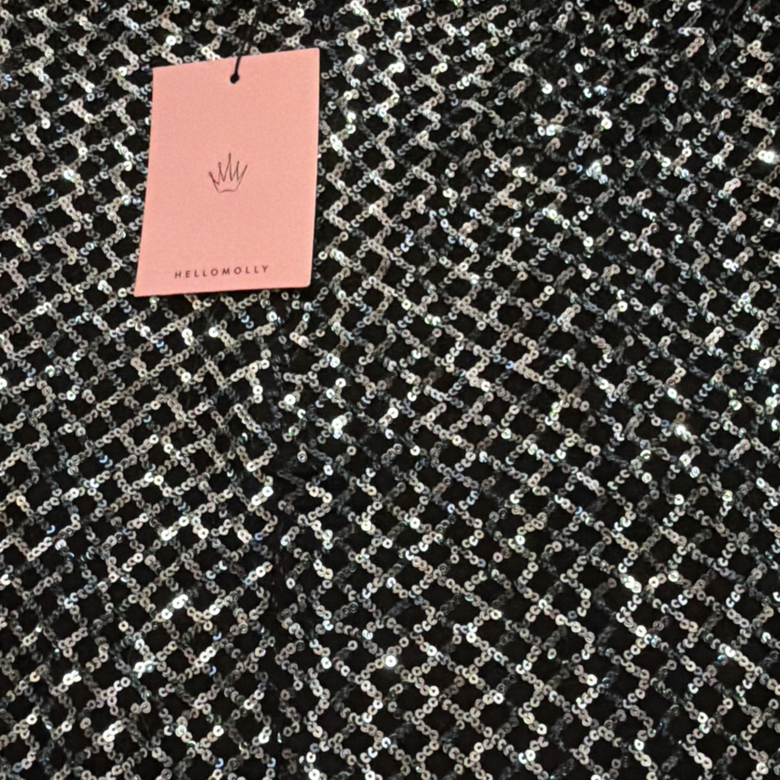 Hello Molly Black Aqua Sequin Mini Dress Size Large Mermaid Vibe