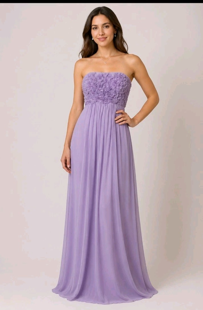 NWT Neiman Marcus Beandeau Strapless Maxi Flormal Dress Womens L Gown 5555