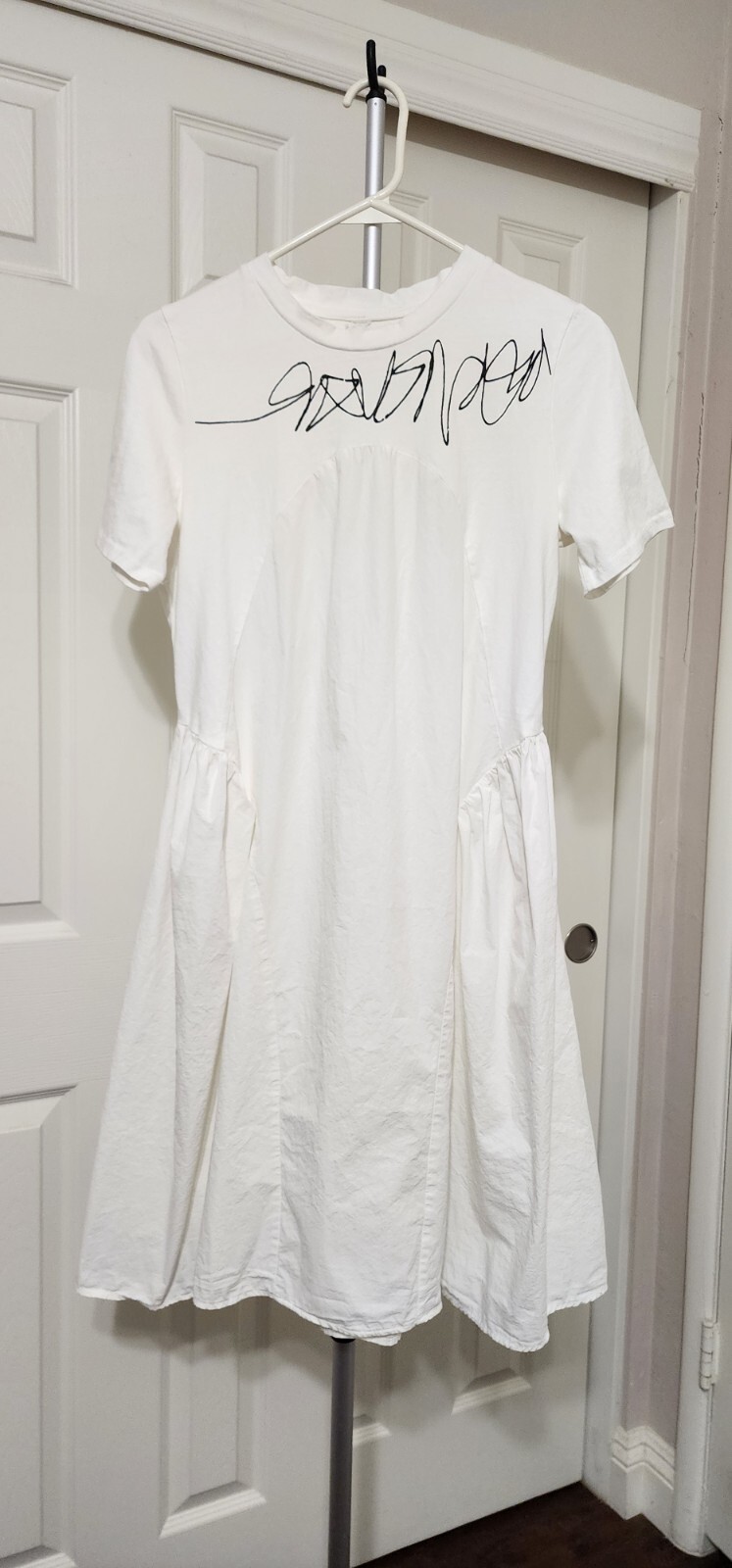 White Korean Midi Dress Size Small