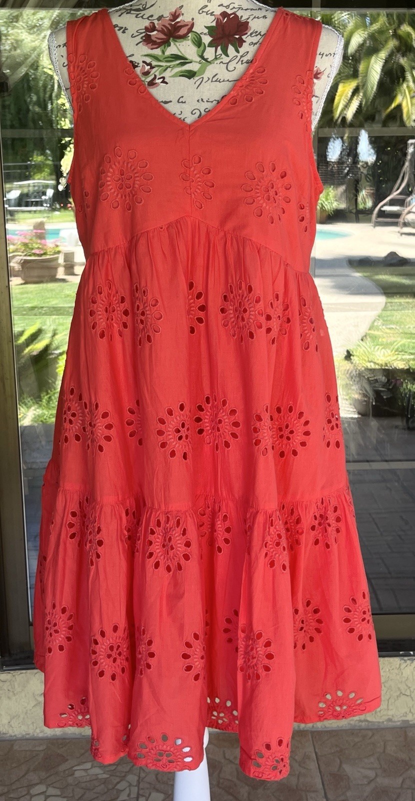 Gorgeous New Empire Waist Lined Sleeveless Dress Sz S 36” Bust