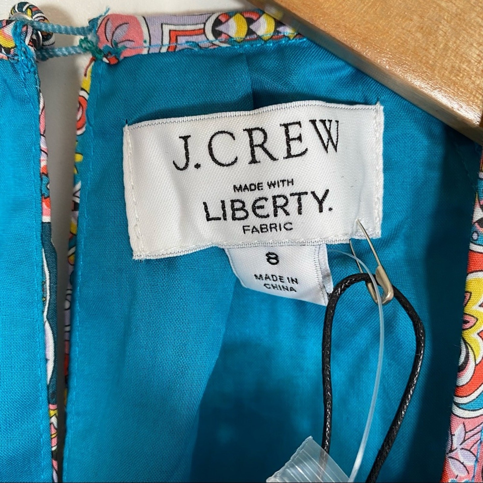 J. CREW Side Cutout Organic Cotton Midi Dress Liberty Giorgia Duke Print Size 8