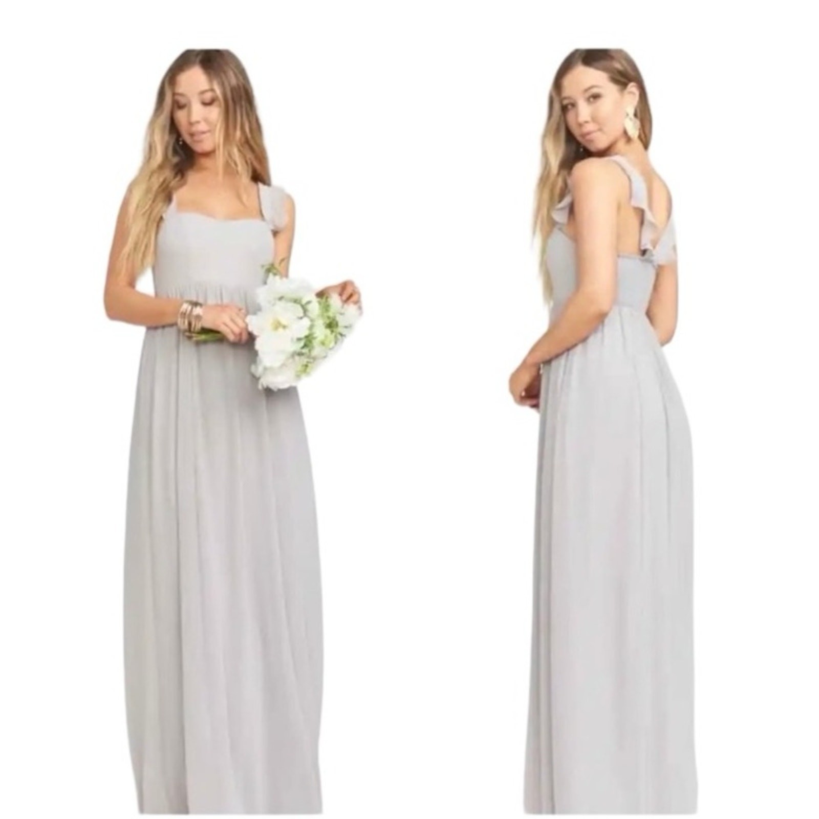 Show Me Your Mumu June Maxi Dress M Dove Gray Bridesmaid Sweetheart NWT