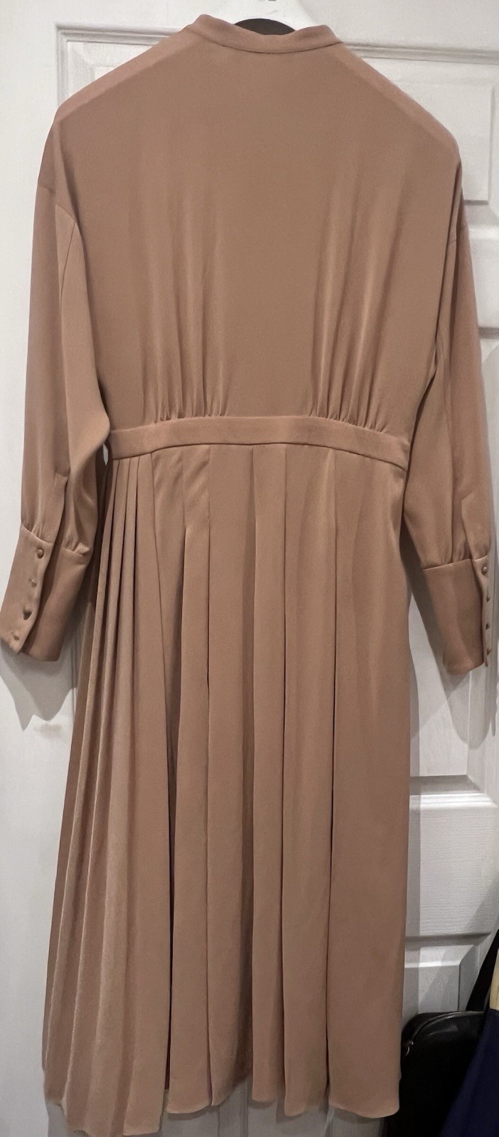 Max Mara Studio Blush Peach Pleated Long Dress Italy US 6 Elegant