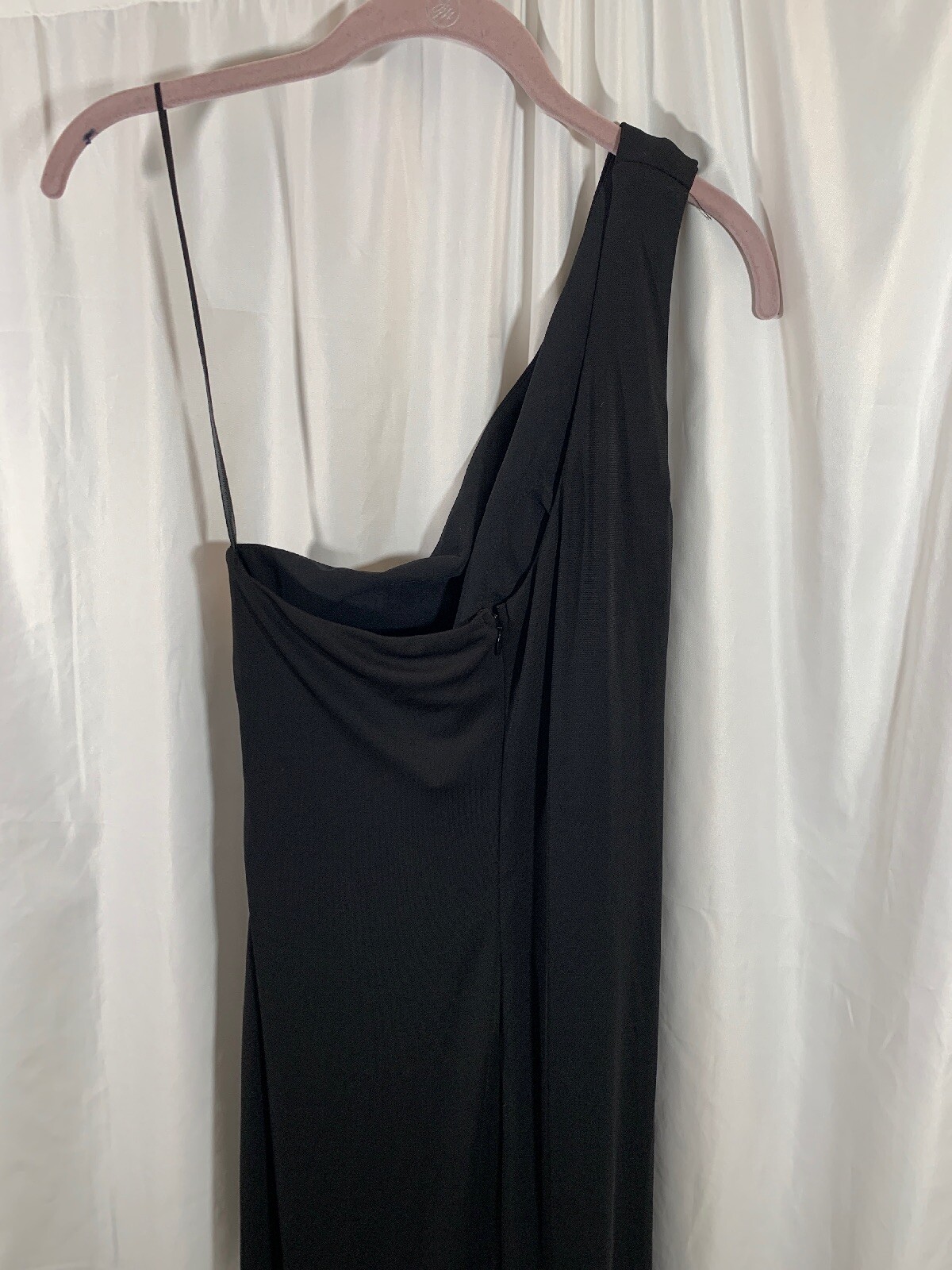 NEW $346 Maria Bianca Nero Black Kerri One-Shoulder Gown [ SZ 4 ] #E746