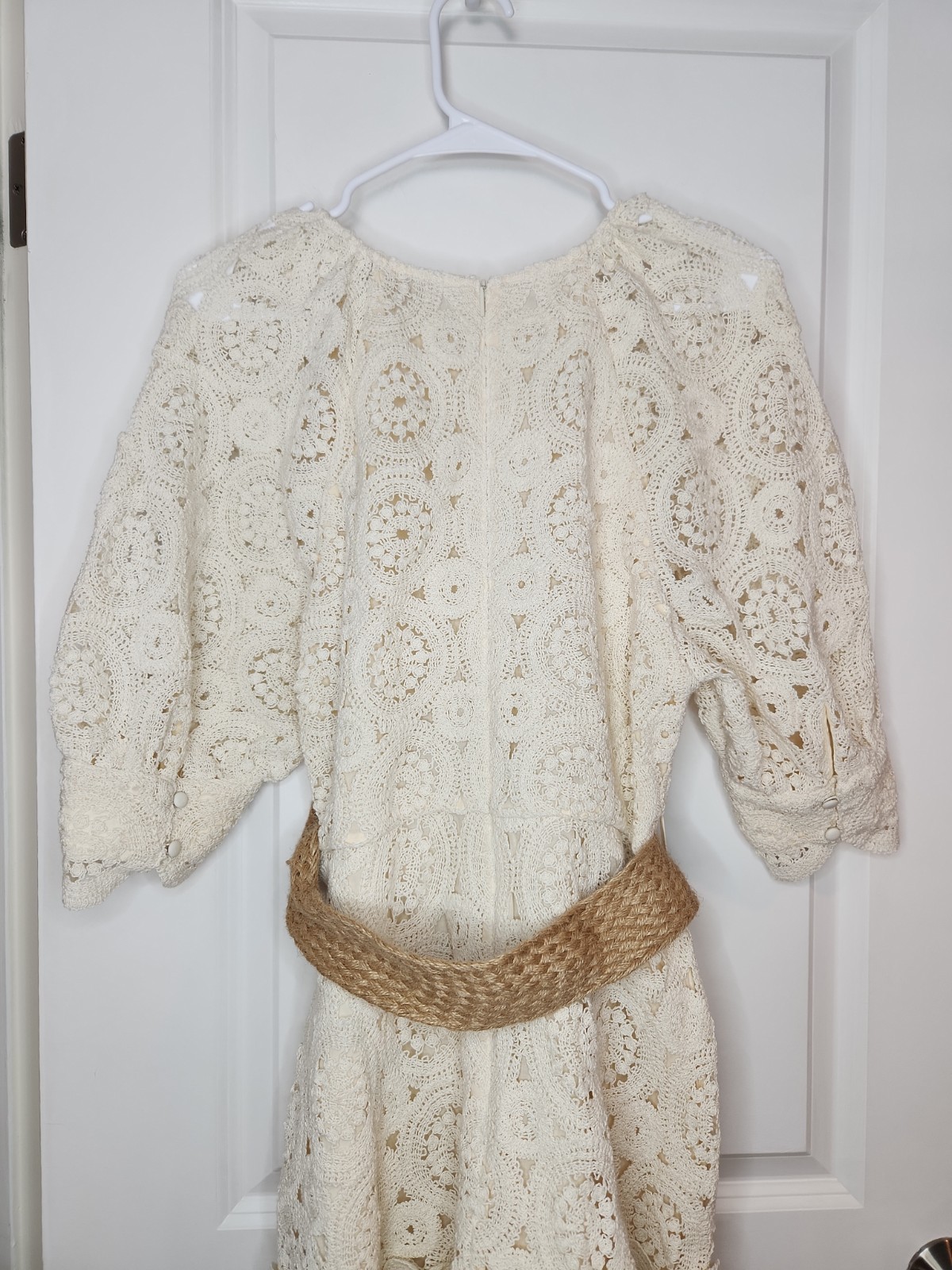 Ted Baker Susena Cream Crochet Lace Lined Mini Dress Sz 12 Women’s Lined