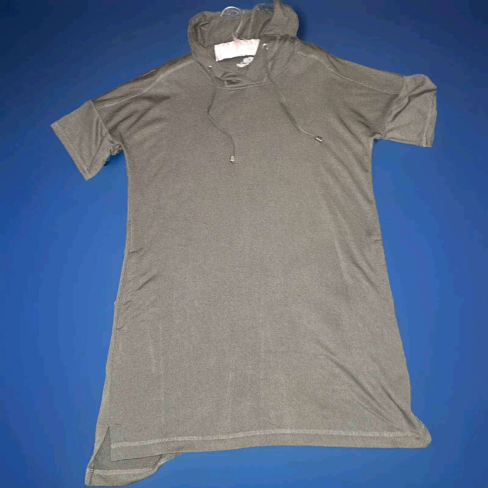Cable & Gage Shift Dress Large Green Hooded Stretch Pockets Athleisure NEW
