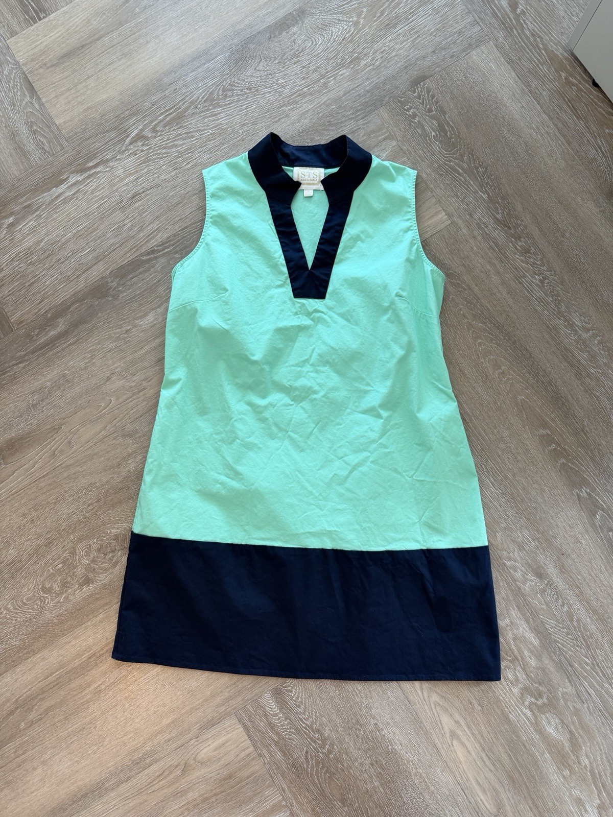 Sail to Sable Women’s Green And Navy Shift Dress Sleeveless Size XL