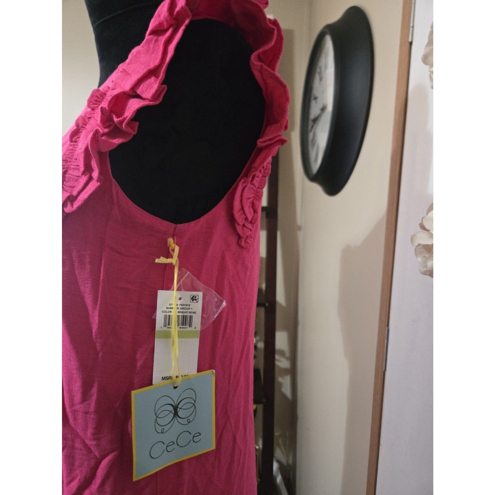 CeCe – Bright Rose Ruffle Sleeve Shift Dress (NWT) – Size 4