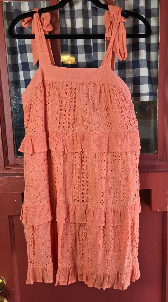 Very J Women’s Classic Coral Orange Sleeveless Midi Sundress Size S NWT