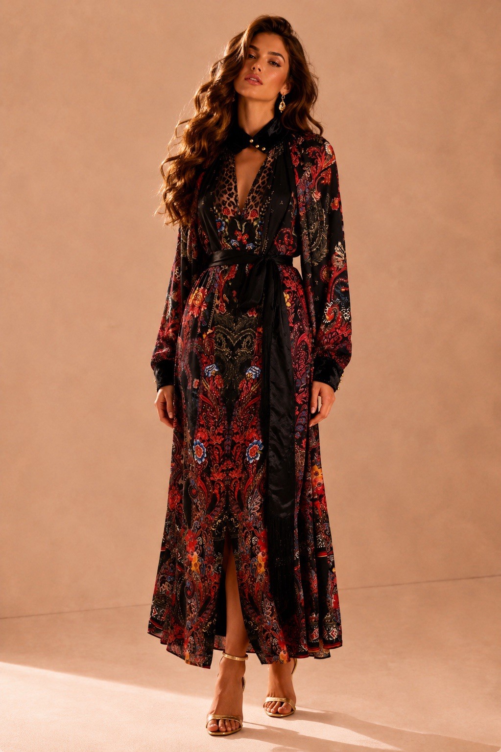 CAMILLA Woodstock Rock Raglan Sleeve Midi Shirt Dress Size M RRP $799