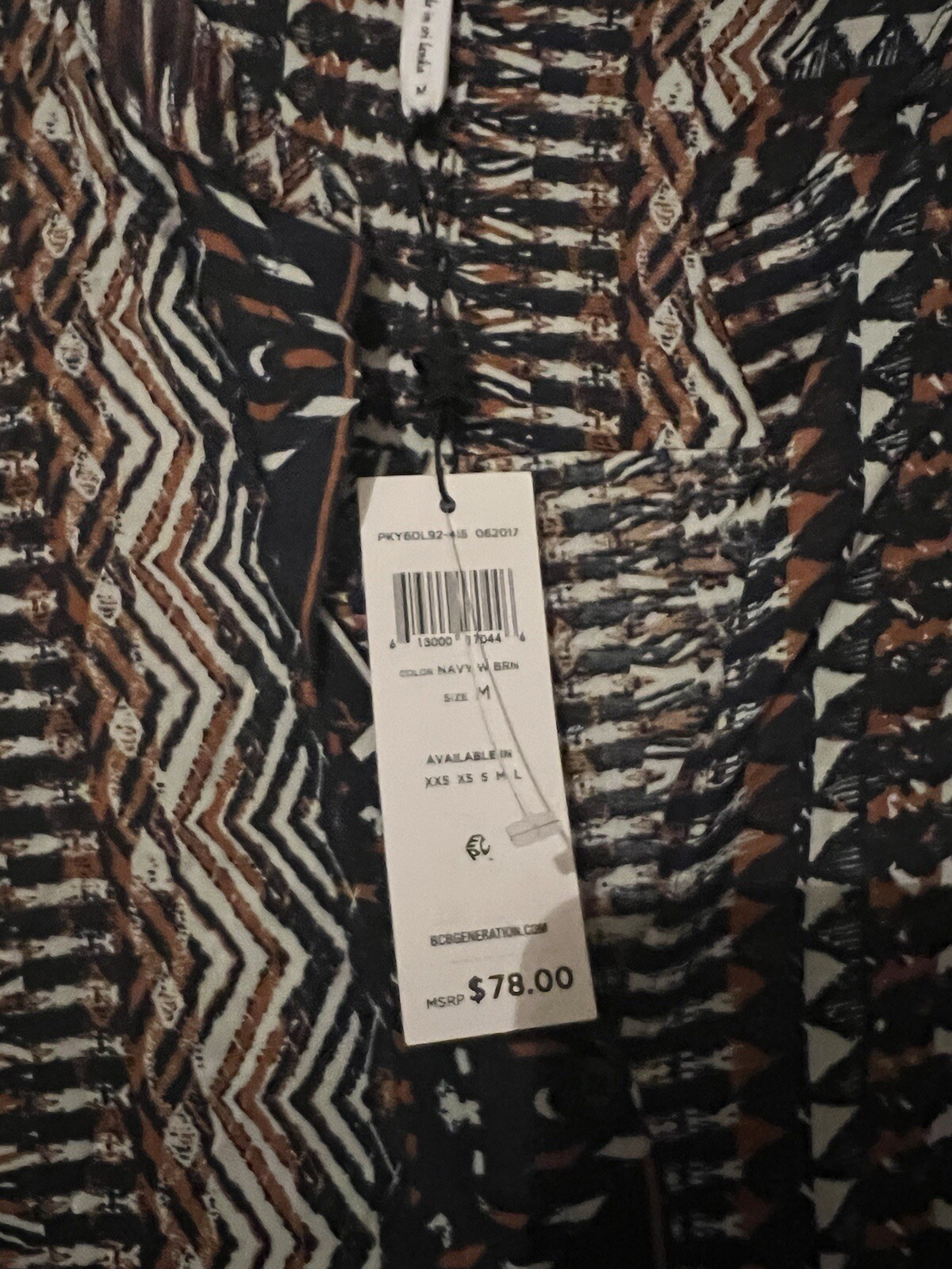BCBGeneration Printed Long Sleeve Mini Dress Size M NWT MSRP $78.00
