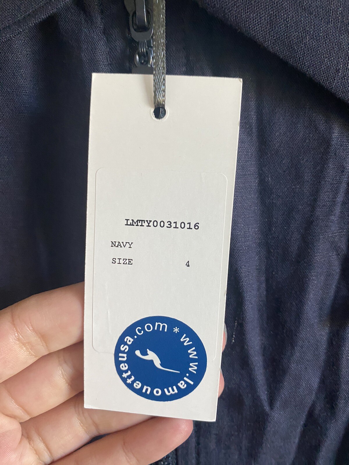 Pretty Plus Sz 2X/3X La Mouette Womens Navy Casual Dress – linen Viscose