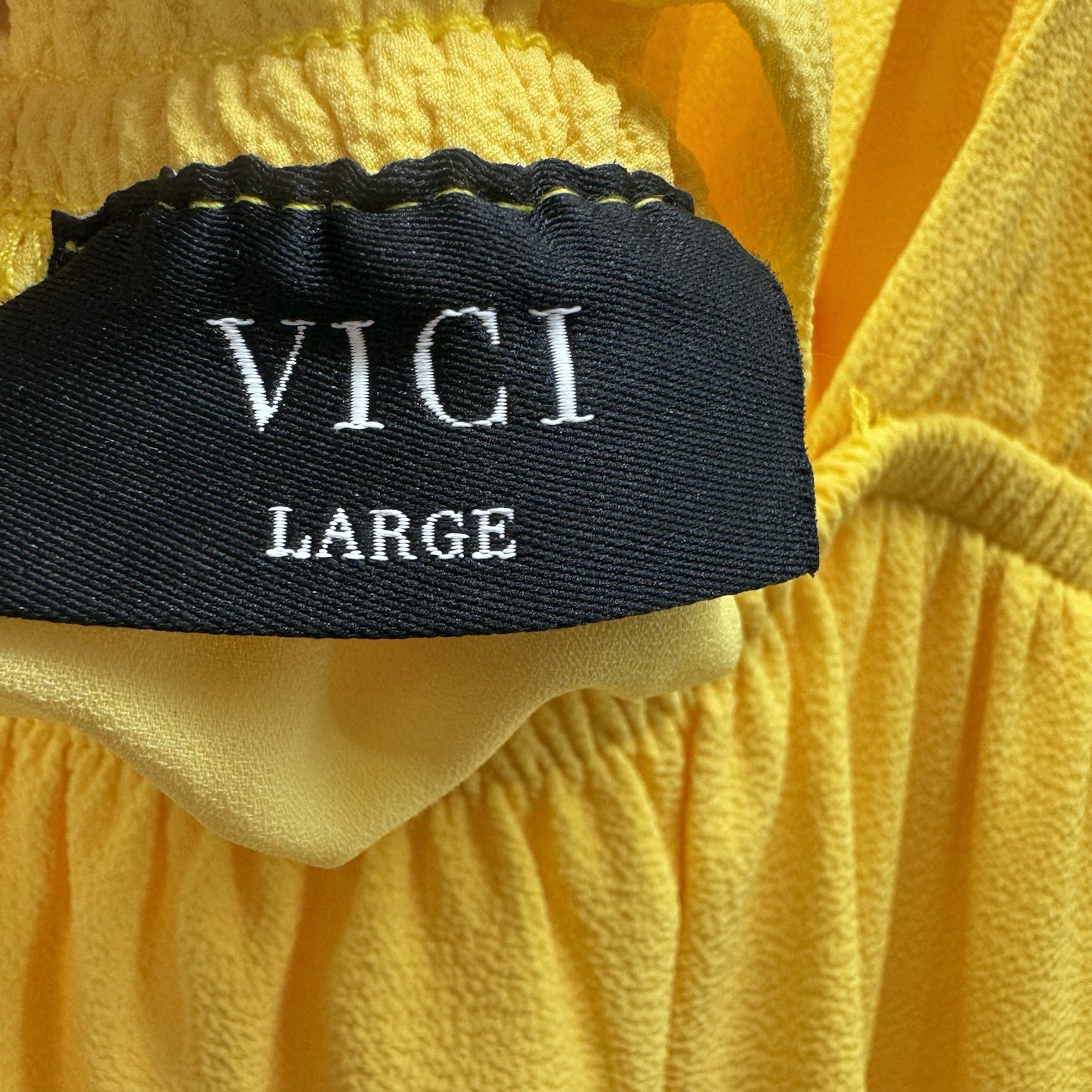 Vici Marisol Halter Cutout Midi Dress Tiered Backless Yellow Beach Women’s L
