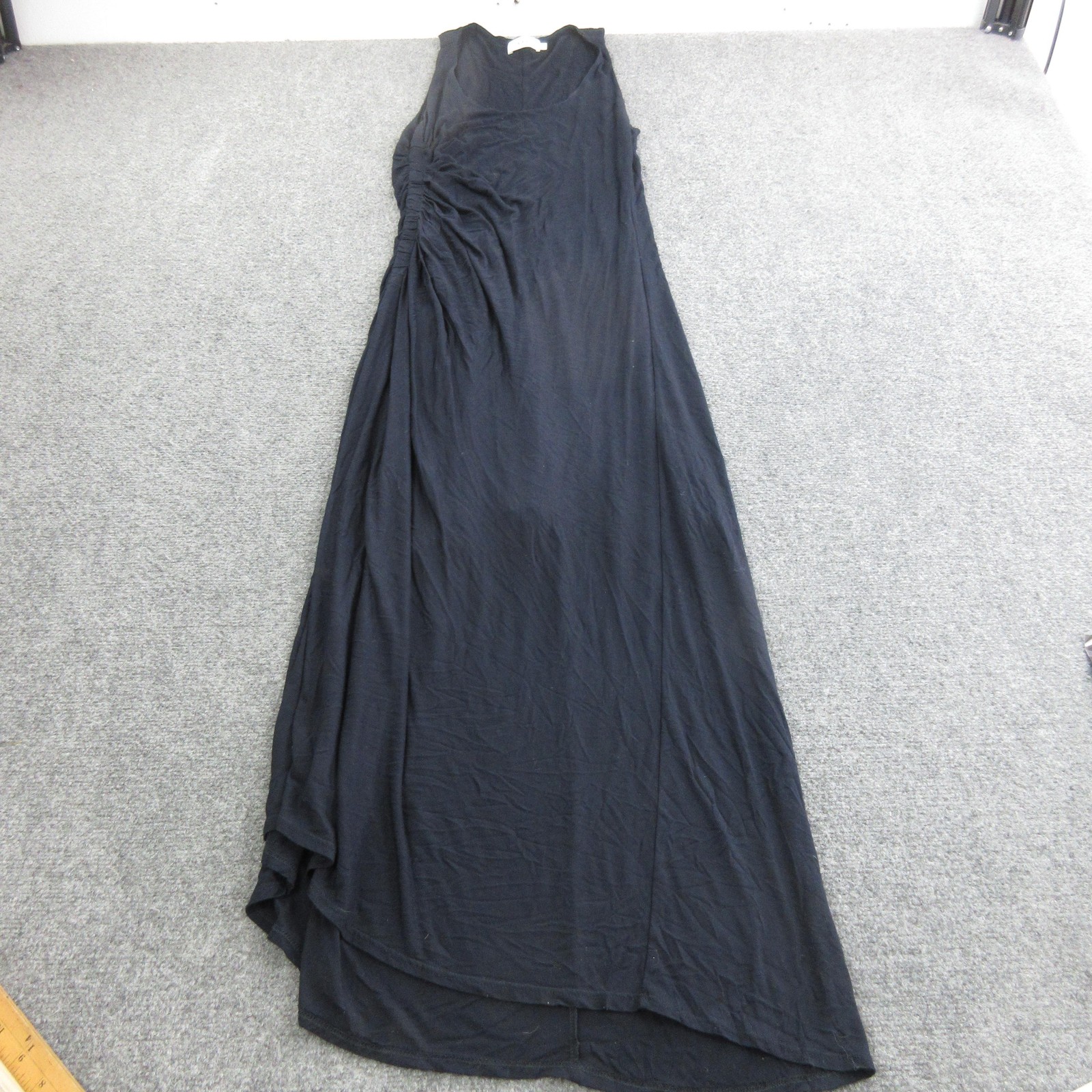 A.L.C. Dress Womens S Black Viscose Jersey Hi Low Ruched Tank Maxi Casual