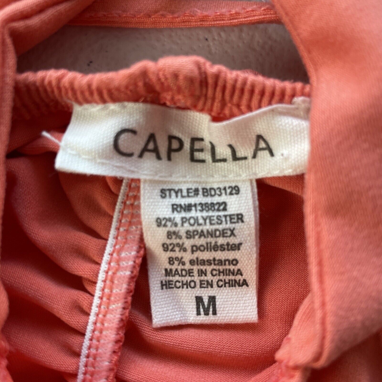 Capella Womens Cut Out Ruched Coral Mini Dress Juniors Size S/M Sleeveles