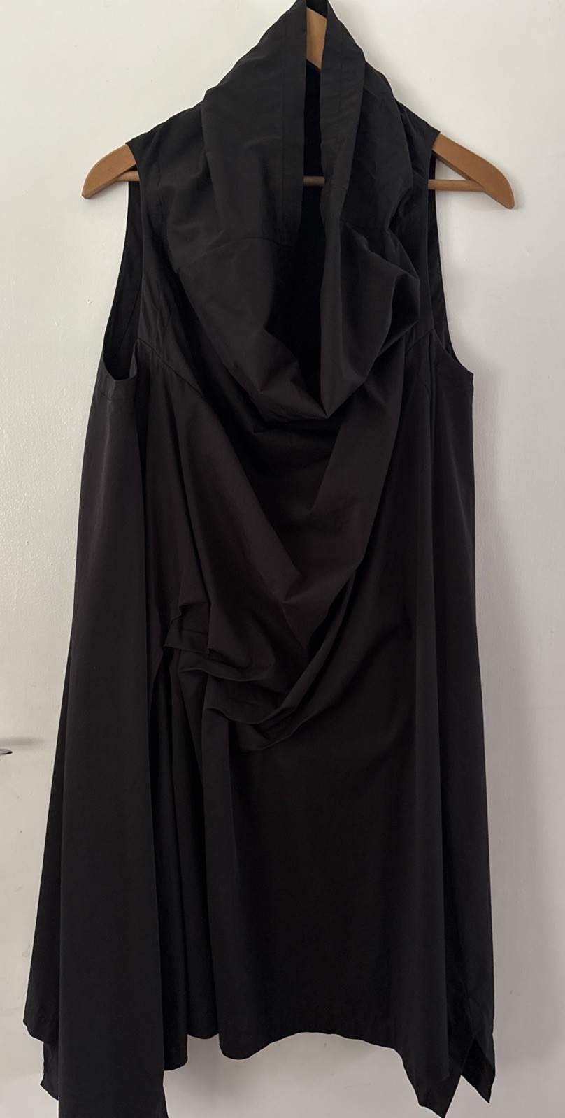 Moyuru Japanese Tunic Black Cotton Blend Asymmetric Shift Dress L Japan Sold O